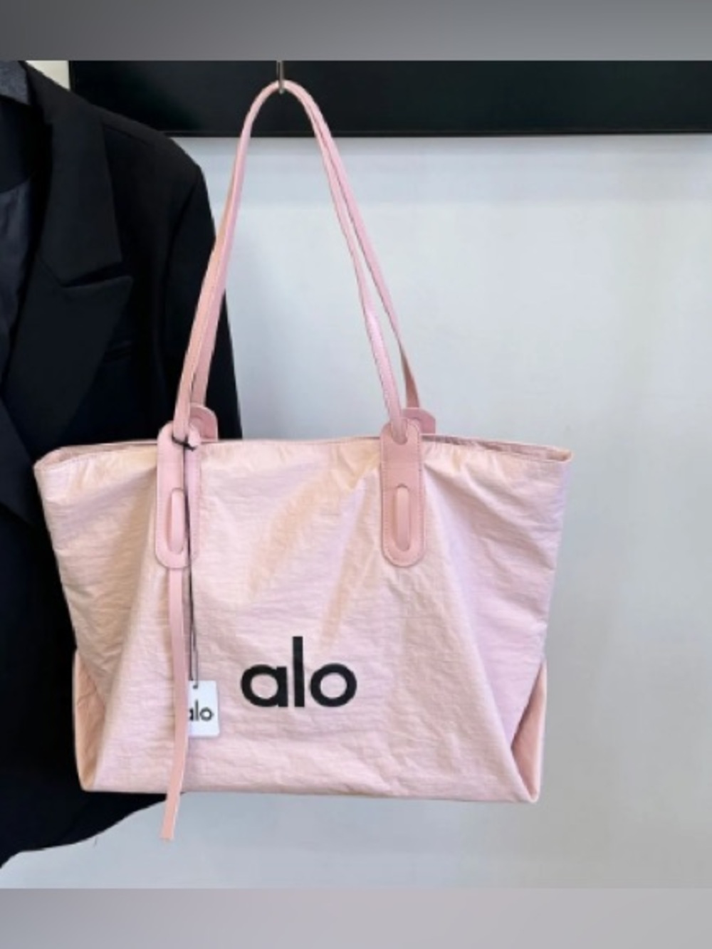 ALO Yoga Pink Tote Bag with Alo Logo